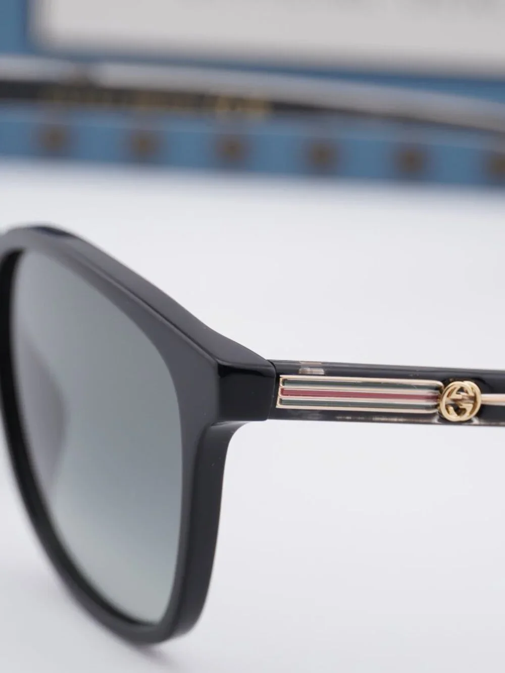 Gucci GG0376SN 001 Square Sunglasses - Black / Grey